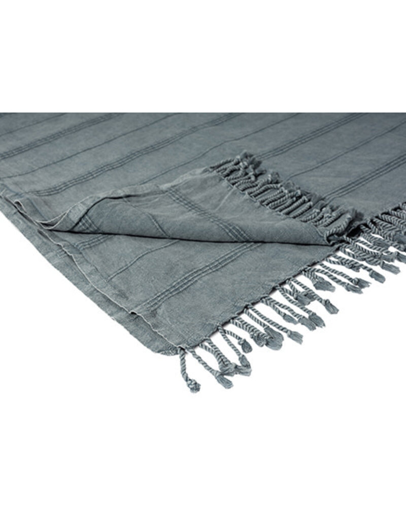 50" x 60" Striped Solid Throw - Bluish Gray