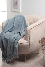 50" x 60" Striped Solid Throw - Bluish Gray