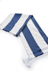 50" x 60" Navy and White Striped Throw
