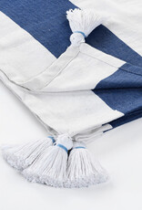 50" x 60" Navy and White Striped Throw