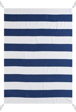 50" x 60" Navy and White Striped Throw