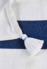 50" x 60" Navy and White Striped Throw