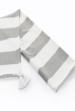 50" x 60" Alloy and White Striped Throw