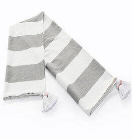 50" x 60" Alloy and White Striped Throw