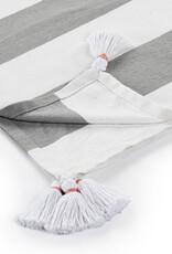 50" x 60" Alloy and White Striped Throw