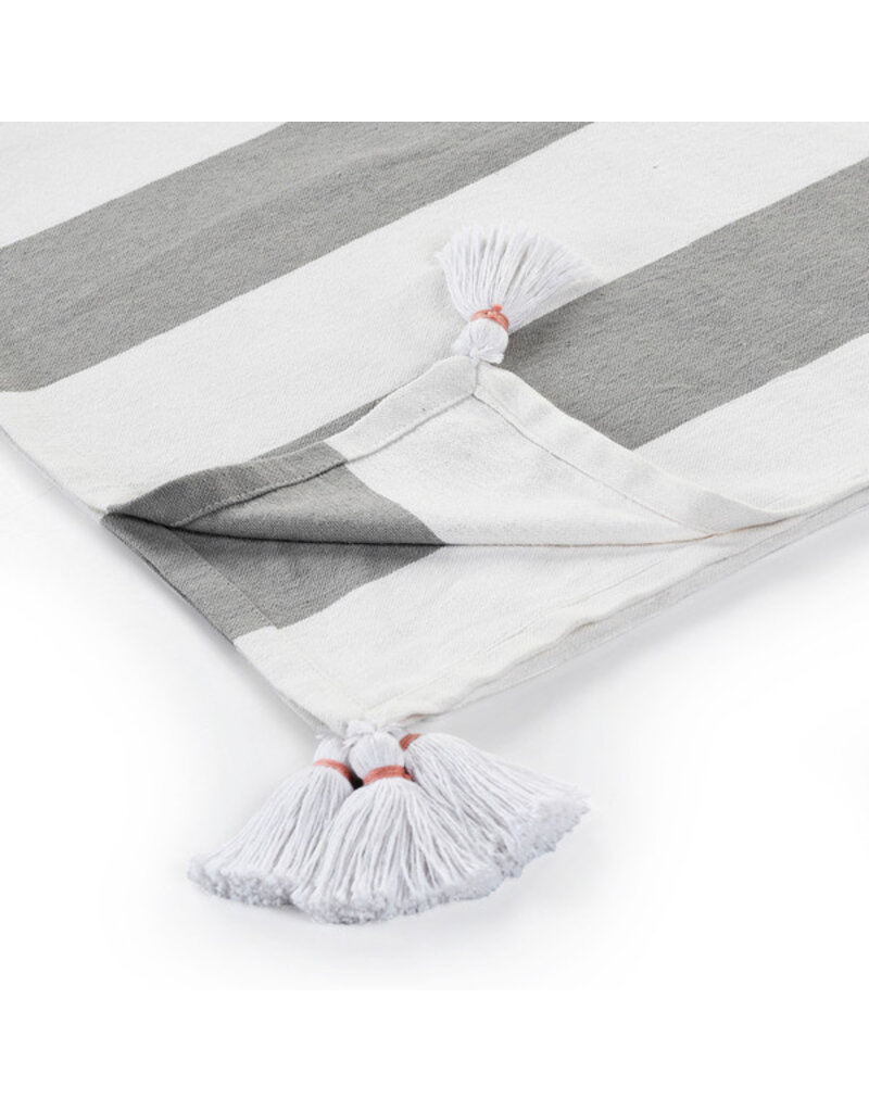 50" x 60" Alloy and White Striped Throw