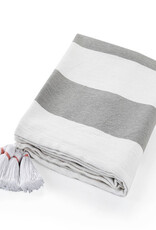 50" x 60" Alloy and White Striped Throw