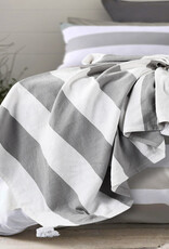 50" x 60" Alloy and White Striped Throw