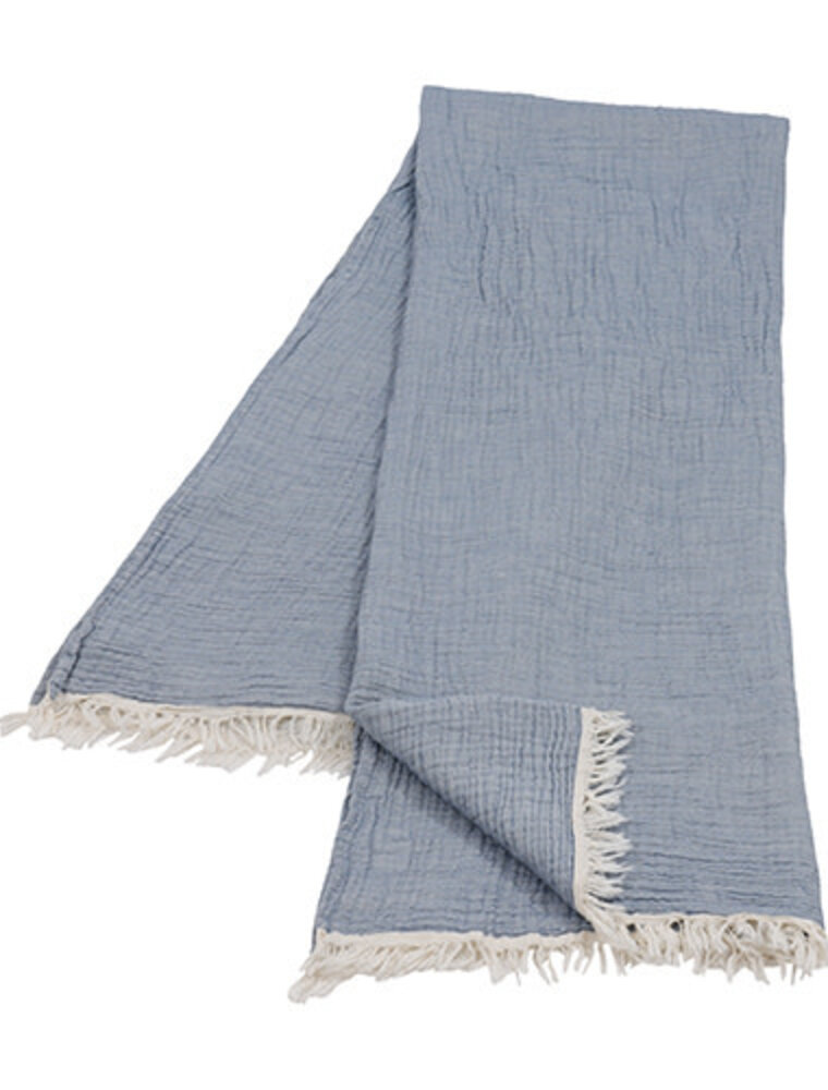47" x 60" Cotton Gauze Throw - Moonlight Blue