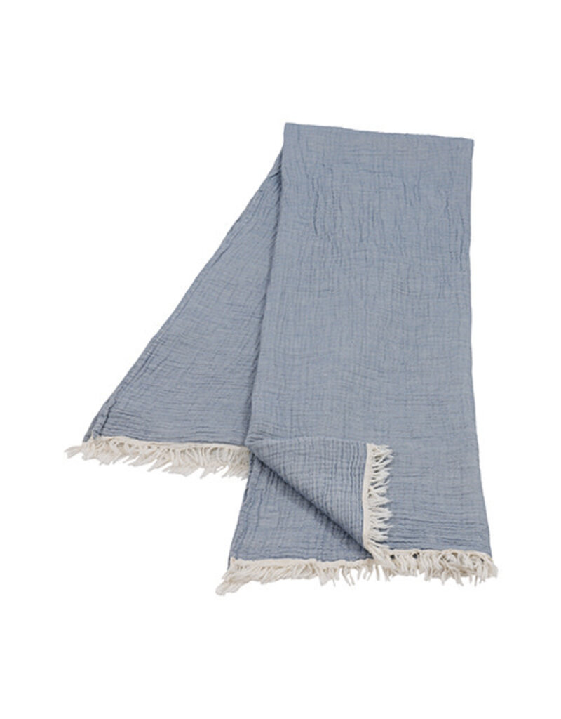 47" x 60" Cotton Gauze Throw - Moonlight Blue