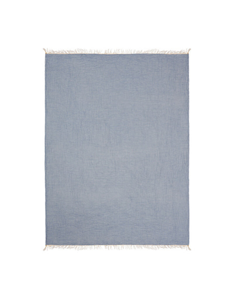 47" x 60" Cotton Gauze Throw - Moonlight Blue