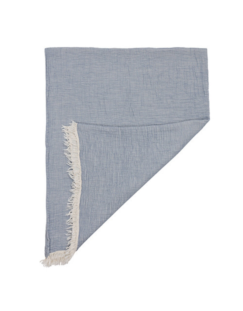 47" x 60" Cotton Gauze Throw - Moonlight Blue