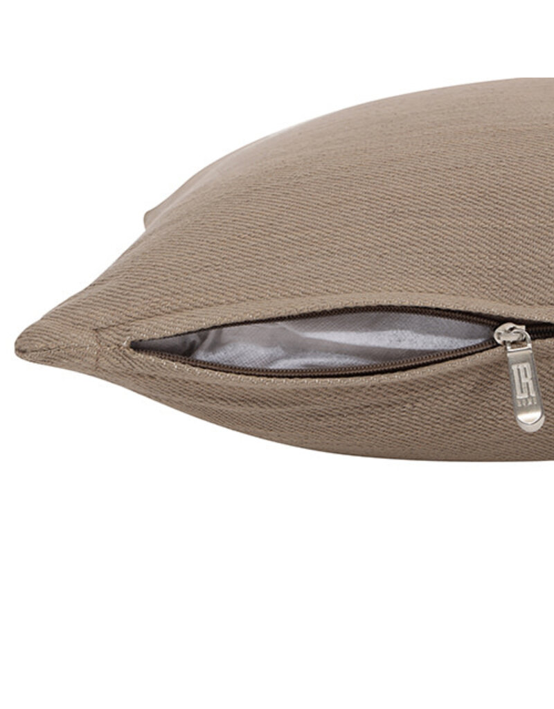 20" X 20" Boucle Taupe Gray Down Fill Pillow