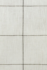 20" x 20" 100% Linen Black Ivory Checkered Down Fill Pillow