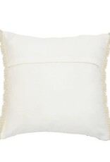 20" x 20" Charcoal Gray Ivory Fringe Down Fill Pillow