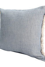 20" x 20" Moonlight Blue Turkish Cotton Down Fill Pillow