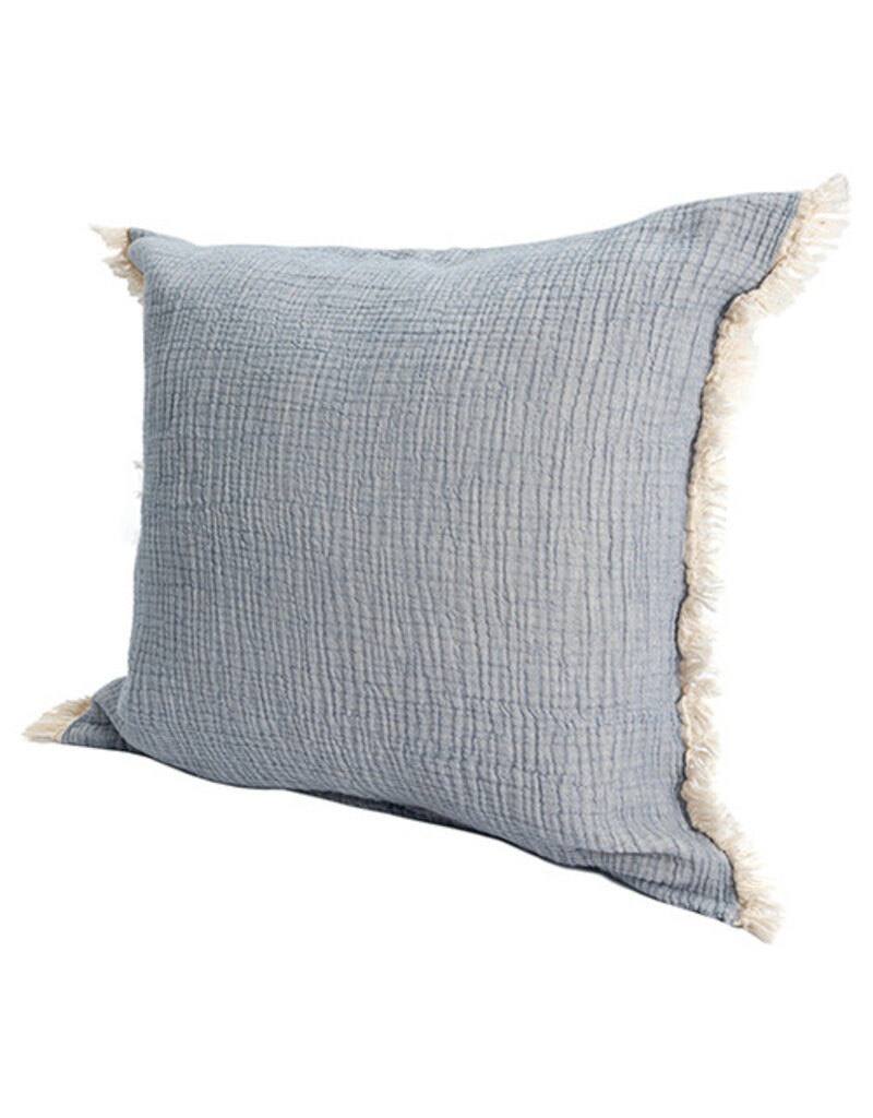 20" x 20" Moonlight Blue Turkish Cotton Down Fill Pillow