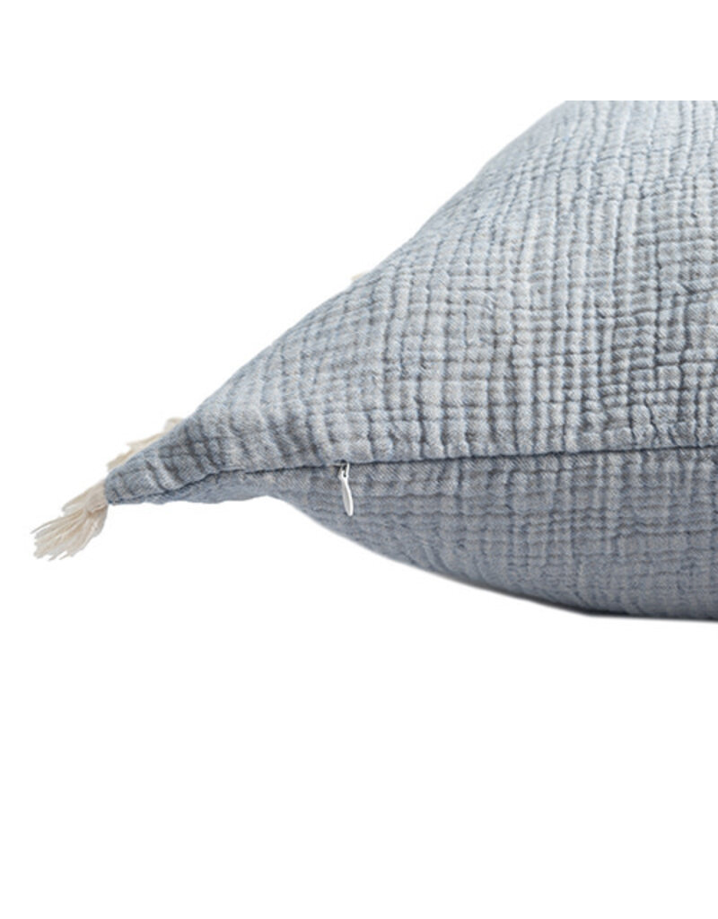 20" x 20" Moonlight Blue Turkish Cotton Down Fill Pillow
