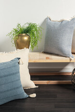 20" x 20" Moonlight Blue Turkish Cotton Down Fill Pillow