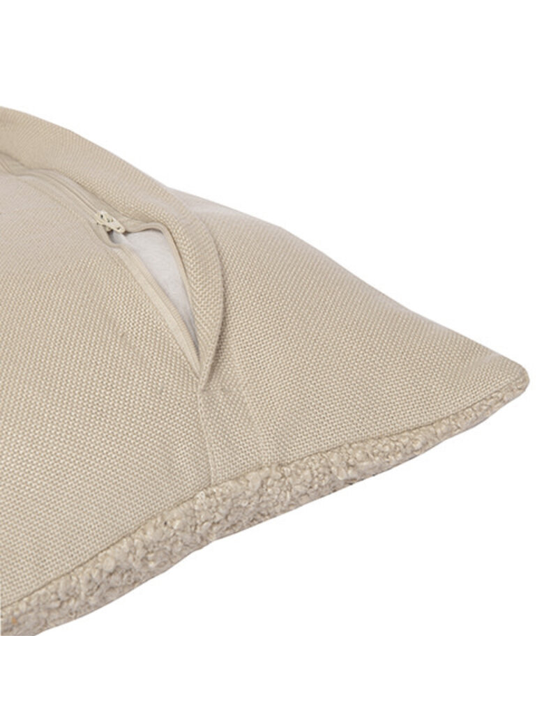 20" x 20" Boucle White Cap Grey Down Fill Pillow