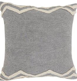 20" x 20" Frost Gray Zig Zag Down Fill Pillow