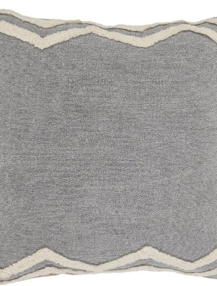 20" x 20" Frost Gray Zig Zag Down Fill Pillow