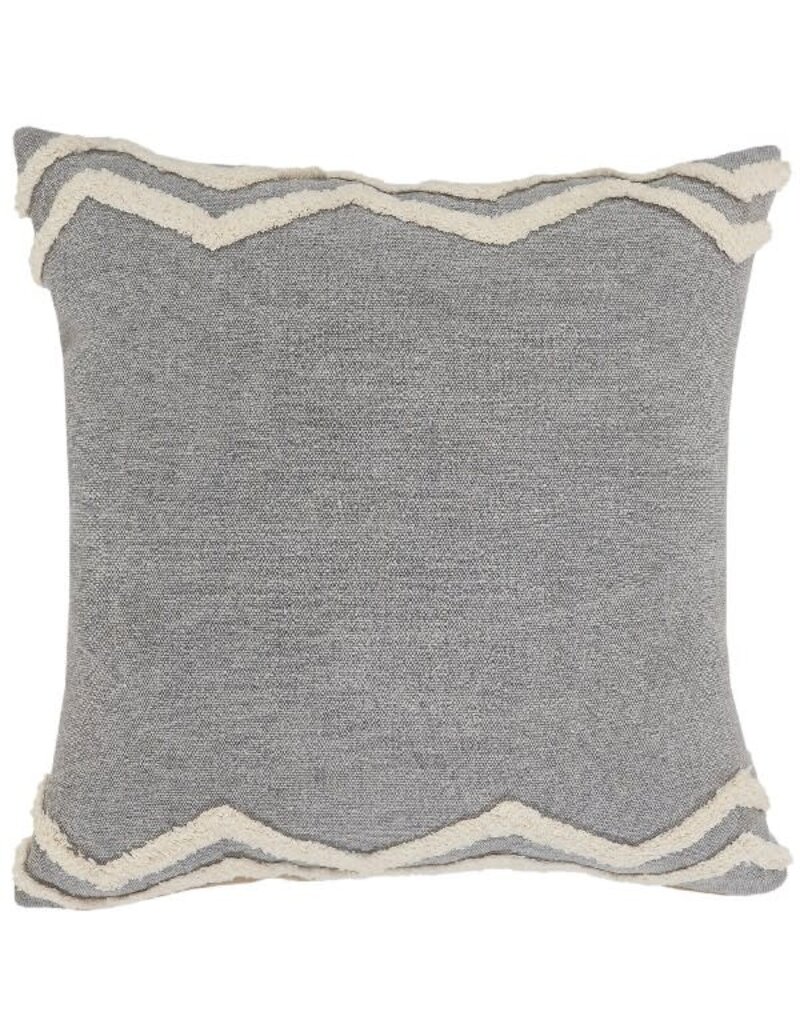 20" x 20" Frost Gray Zig Zag Down Fill Pillow