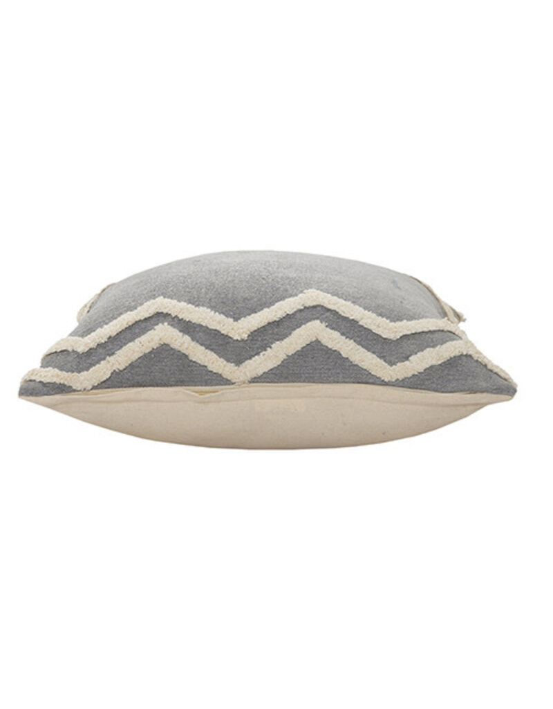 20" x 20" Frost Gray Zig Zag Down Fill Pillow