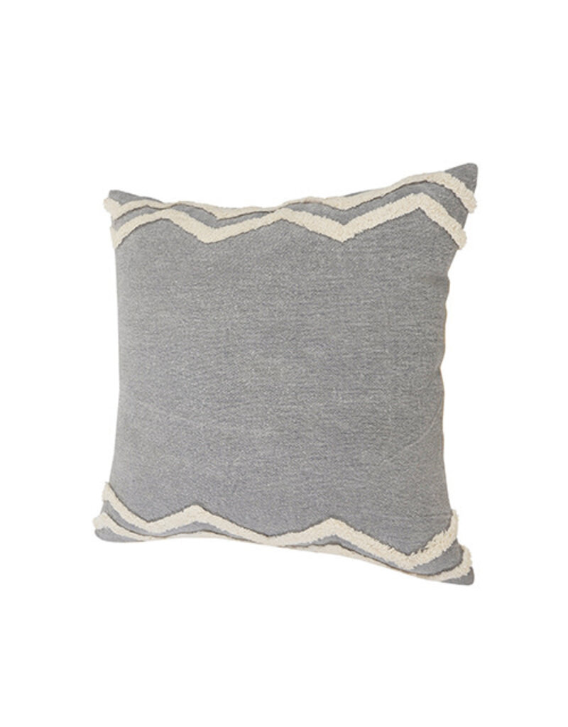 20" x 20" Frost Gray Zig Zag Down Fill Pillow