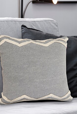 20" x 20" Frost Gray Zig Zag Down Fill Pillow