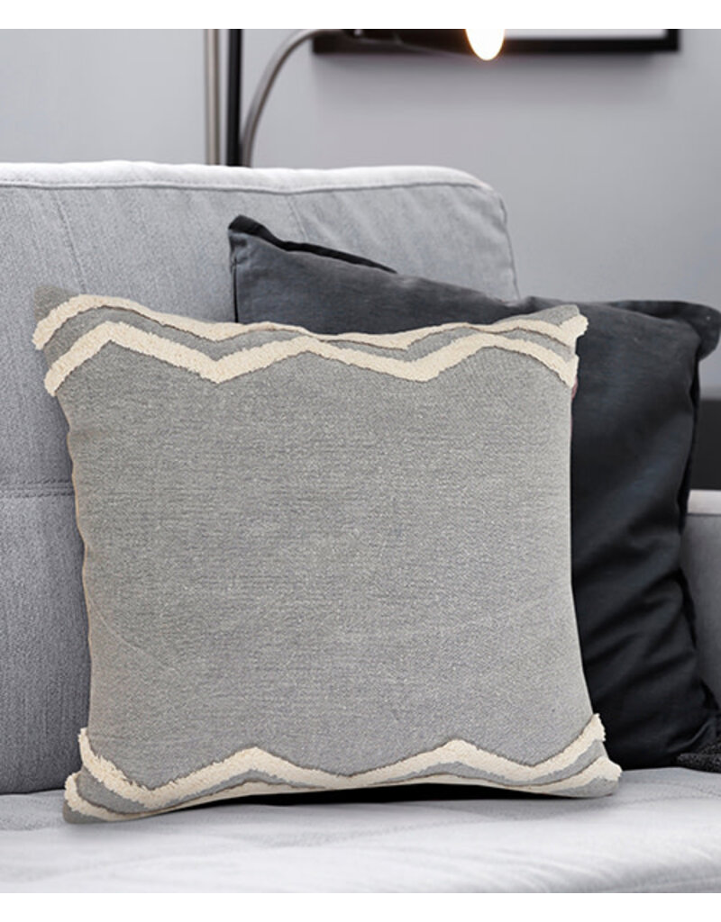 20" x 20" Frost Gray Zig Zag Down Fill Pillow