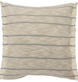 20" x 20" Gray Flannel Jute & Cotton Down Fill Pillow