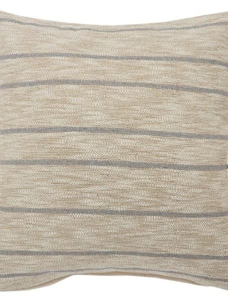 20" x 20" Gray Flannel Jute & Cotton Down Fill Pillow