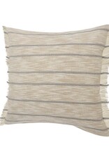 20" x 20" Gray Flannel Jute & Cotton Down Fill Pillow
