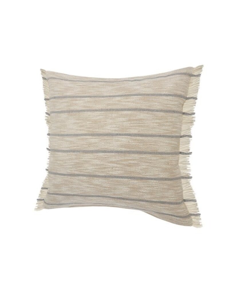 20" x 20" Gray Flannel Jute & Cotton Down Fill Pillow