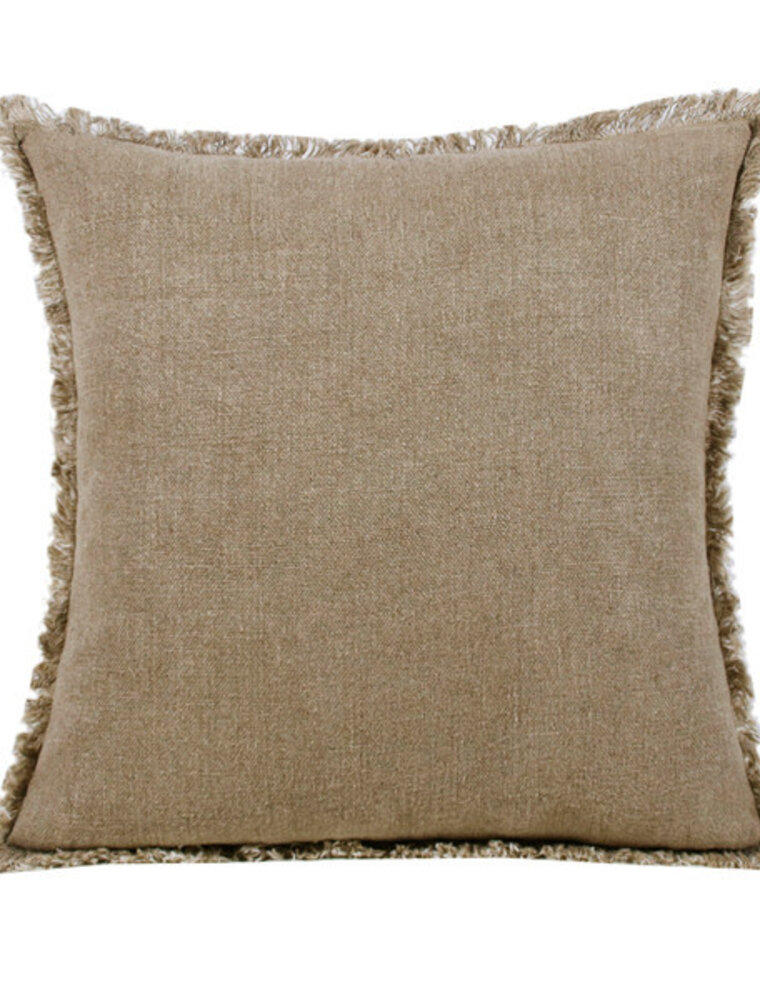 20" x 20" 100% Linen Natural Ivory Down Fill Pillow