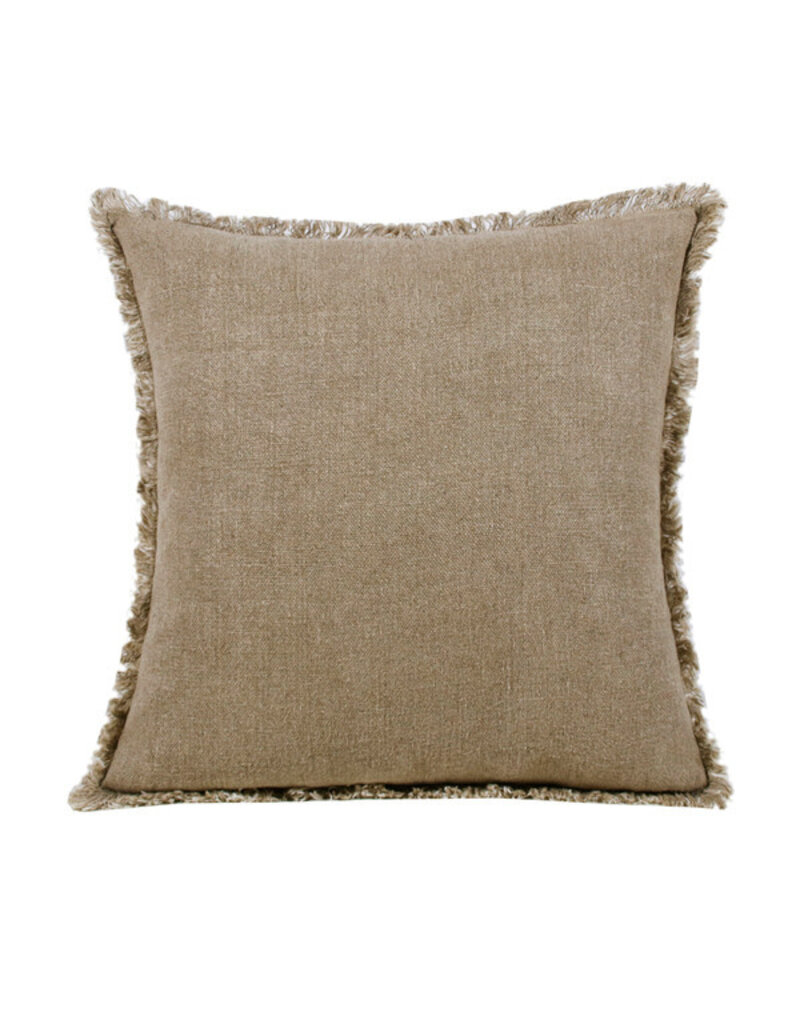20" x 20" 100% Linen Natural Ivory Down Fill Pillow