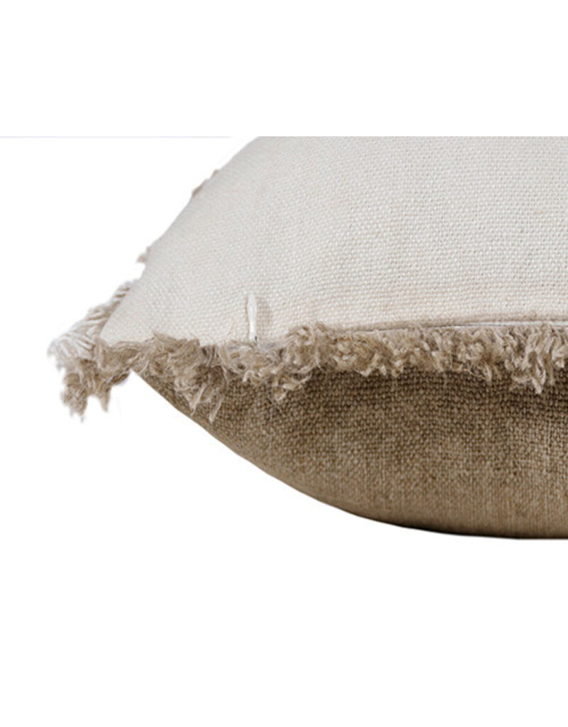 20" x 20" 100% Linen Natural Ivory Down Fill Pillow