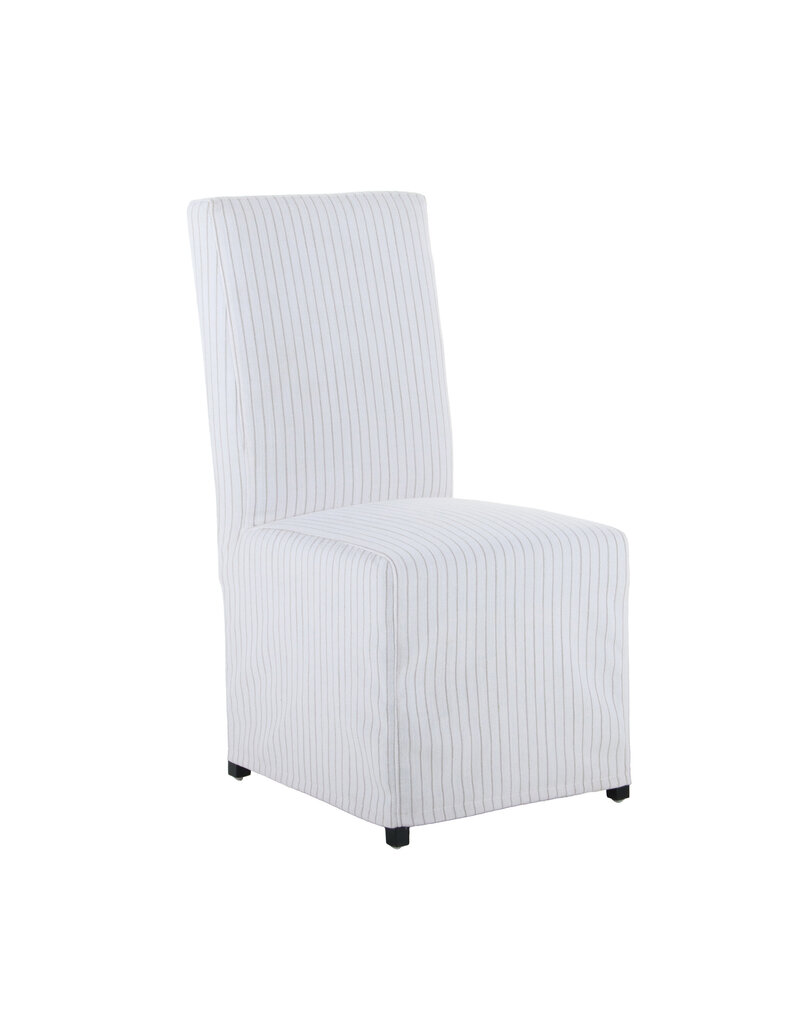 LR Home Beige & Gray Slipcovered Dining Chair (EACH)