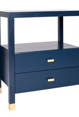 Crafed Home's Hopper Hayden 2 Drawer One Shelf Accent Table - Navy Blue