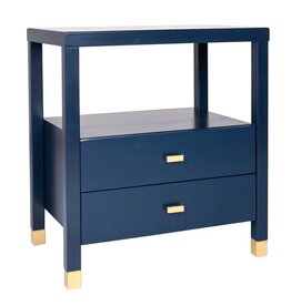 Crafed Home's Hopper Hayden 2 Drawer One Shelf Accent Table - Navy Blue