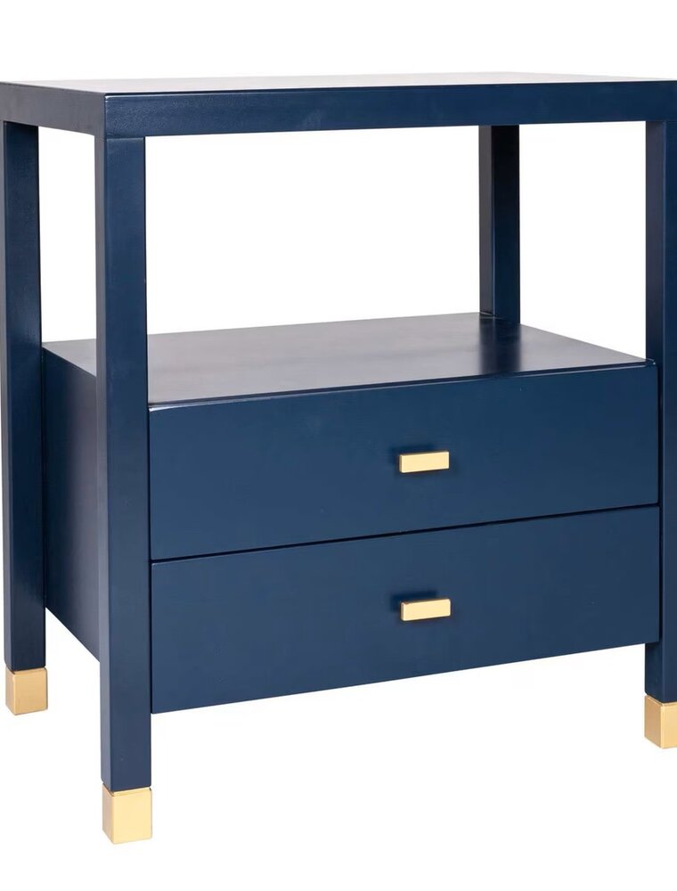 Crafed Home's Hopper Hayden 2 Drawer One Shelf Accent Table - Navy Blue
