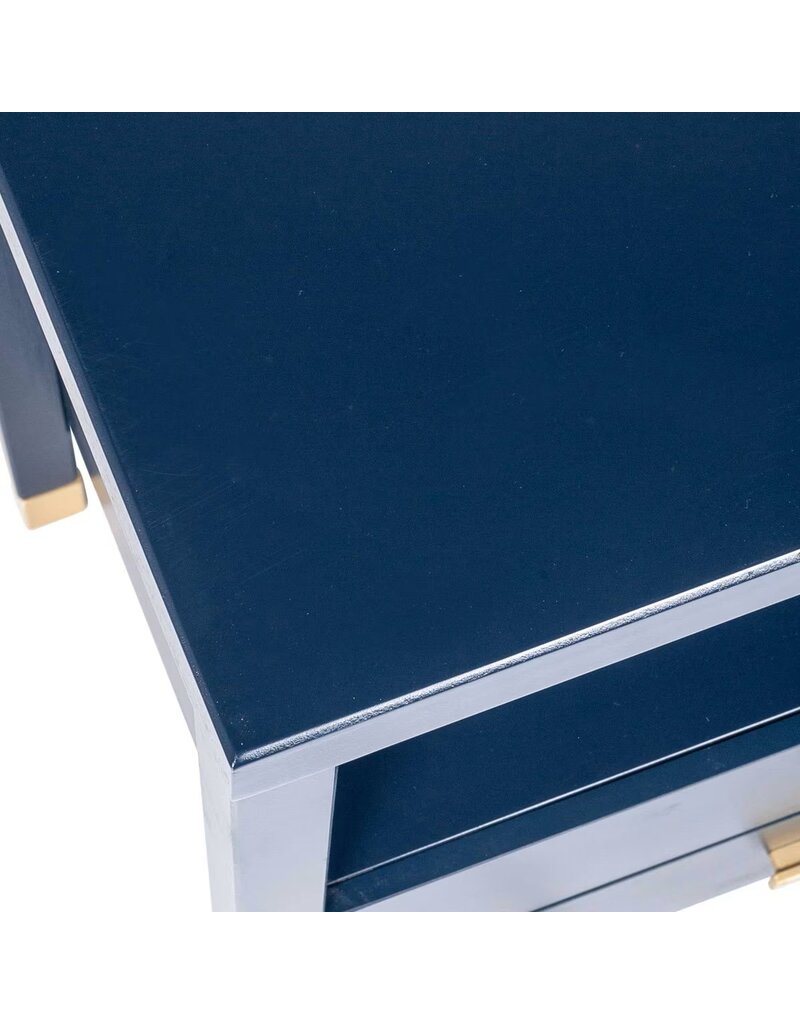 Crafed Home's Hopper Hayden 2 Drawer One Shelf Accent Table - Navy Blue