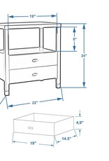 Crafed Home's Hopper Hayden 2 Drawer One Shelf Accent Table - Navy Blue