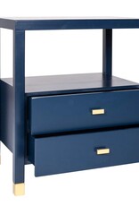Crafed Home's Hopper Hayden 2 Drawer One Shelf Accent Table - Navy Blue