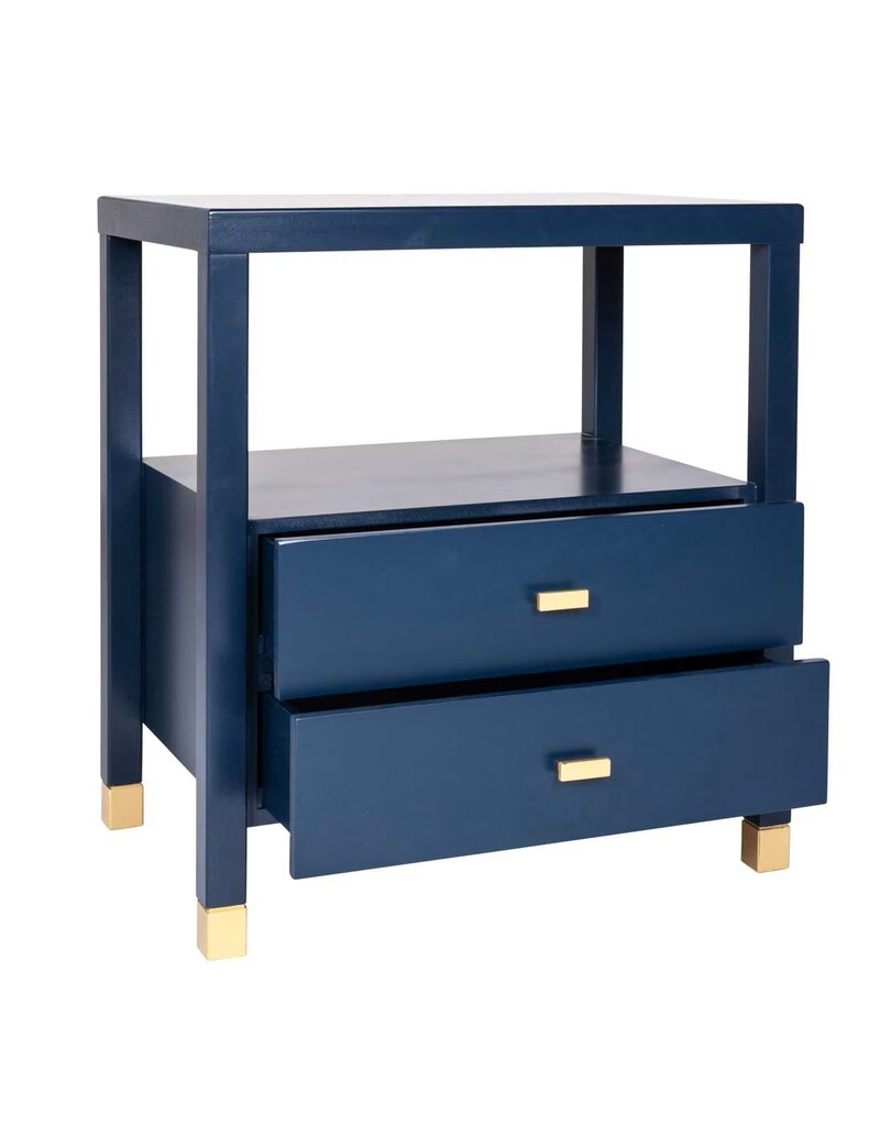 Crafed Home's Hopper Hayden 2 Drawer One Shelf Accent Table - Navy Blue