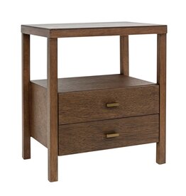 Crafed Home's Hopper Hayden 2 Drawer One Shelf Accent Table - Walnut