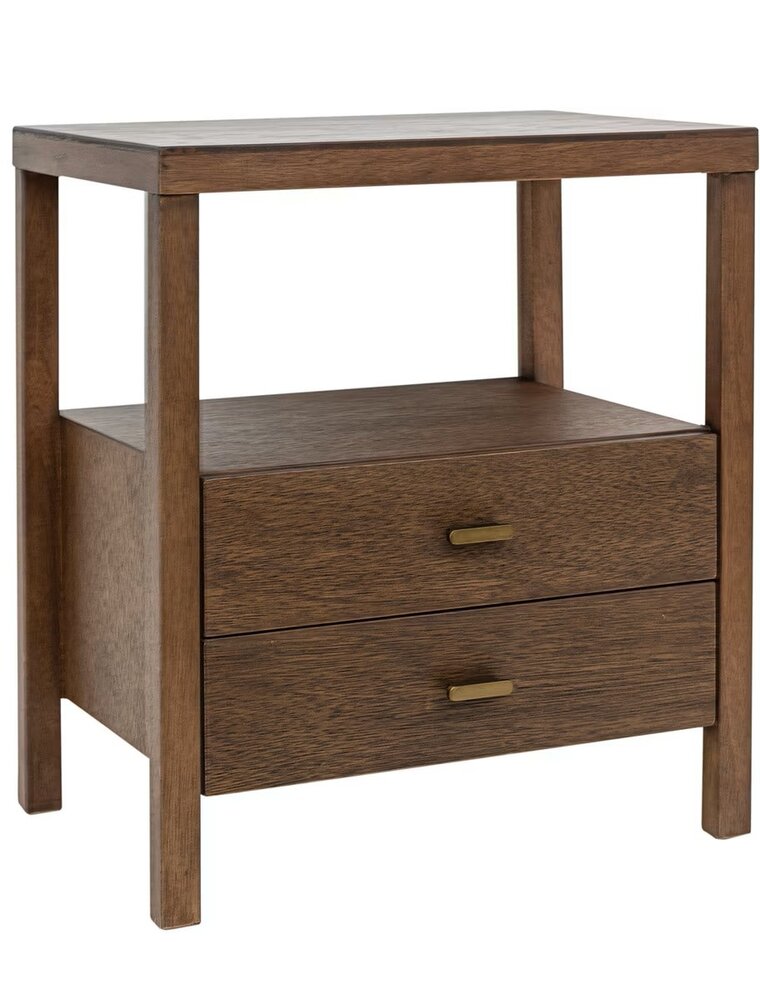 Crafed Home's Hopper Hayden 2 Drawer One Shelf Accent Table - Walnut