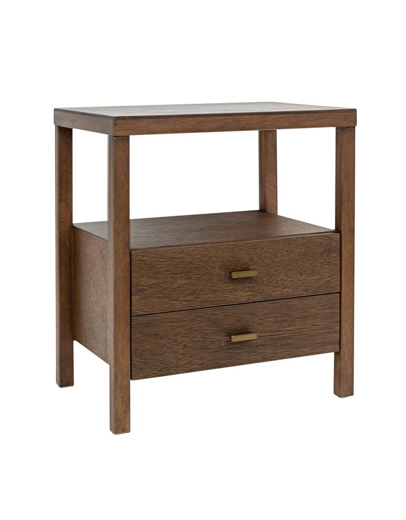 Crafed Home's Hopper Hayden 2 Drawer One Shelf Accent Table - Walnut