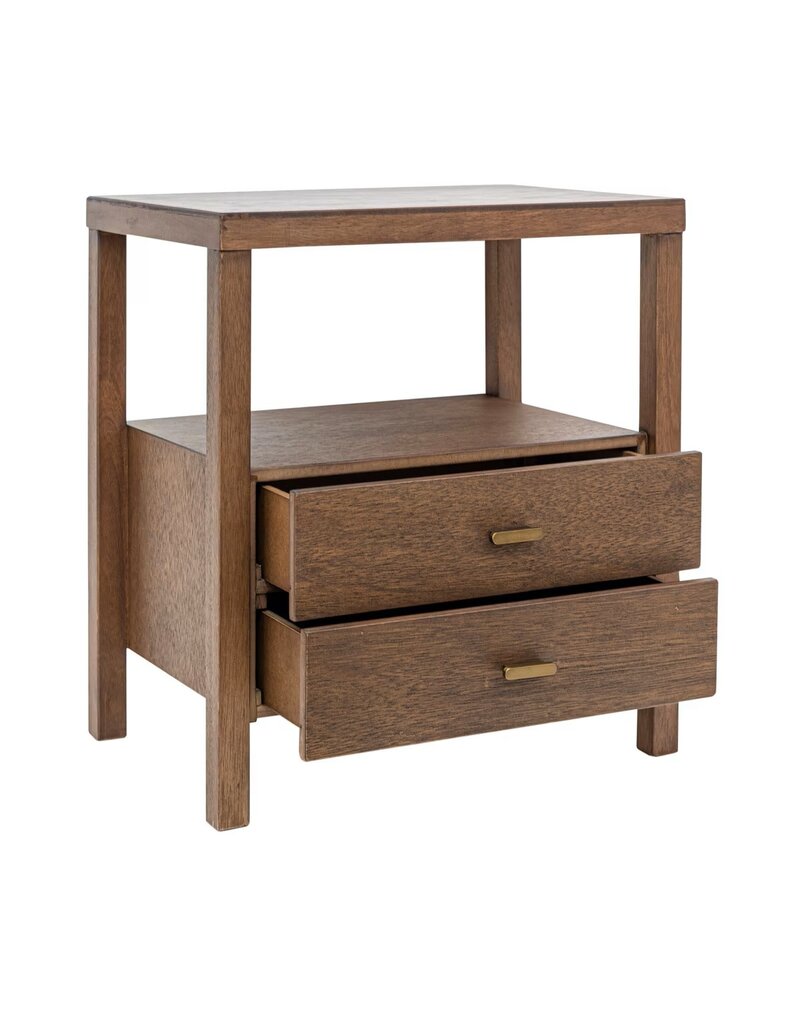 Crafed Home's Hopper Hayden 2 Drawer One Shelf Accent Table - Walnut